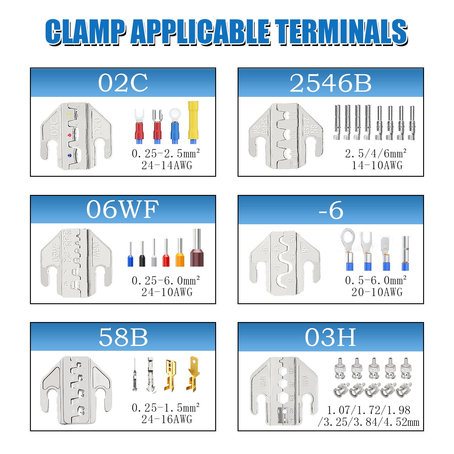 SN Series Interchangeable Jaw Crimping Pliers Set, Bare Terminal Pliers, Multi-Function Cold Crimp Terminal Crimping Tool