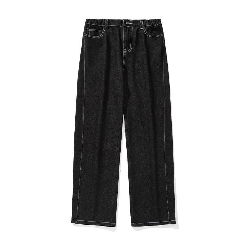 Vintage Raw Denim Visible Stitching Jeans for Men 2025 Spring New Arrival American Casual Long Pants Paneled Silhouette