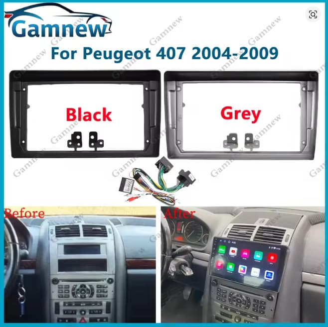 Navigation bezel for 2004-2008 Peugeot 407 (9-inch) Android car stereo navigation panel frame