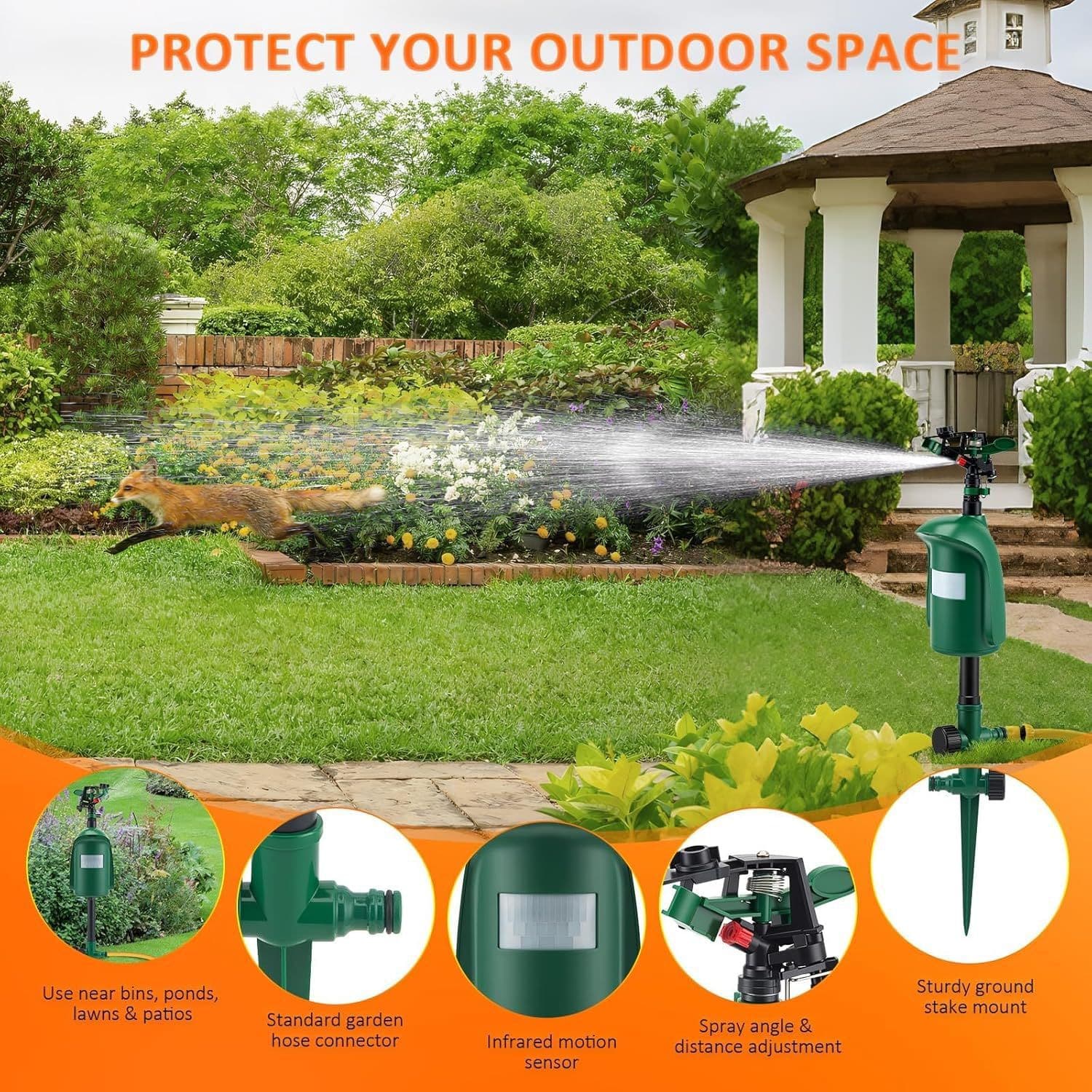 Cross-border Outdoor Animal Repellent Water Spray Bird Deterrent Infrared Sensor Animal Repeller Garden Cat and Dog Repeller New Product