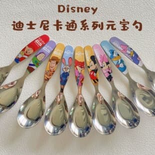 Disney Cartoon 304 Stainless Steel Children's Spoon, Cute Eating Spoon, Baby Tableware Spoon