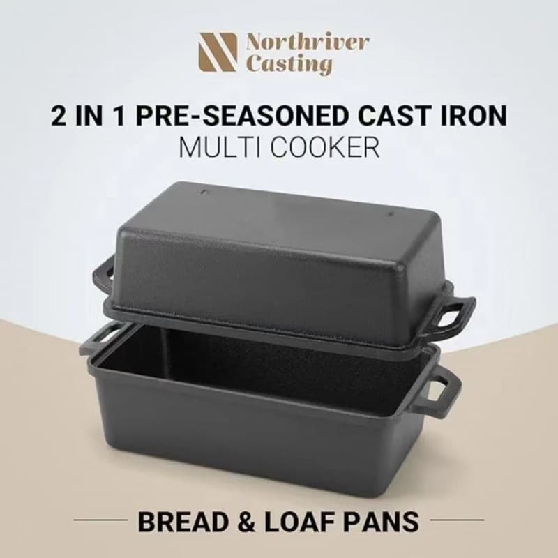 Cast Iron Bread Loaf Pan Rectangular Bread Pot with Ears European Bread Mold Baking Tool Wholesale Baking Tray