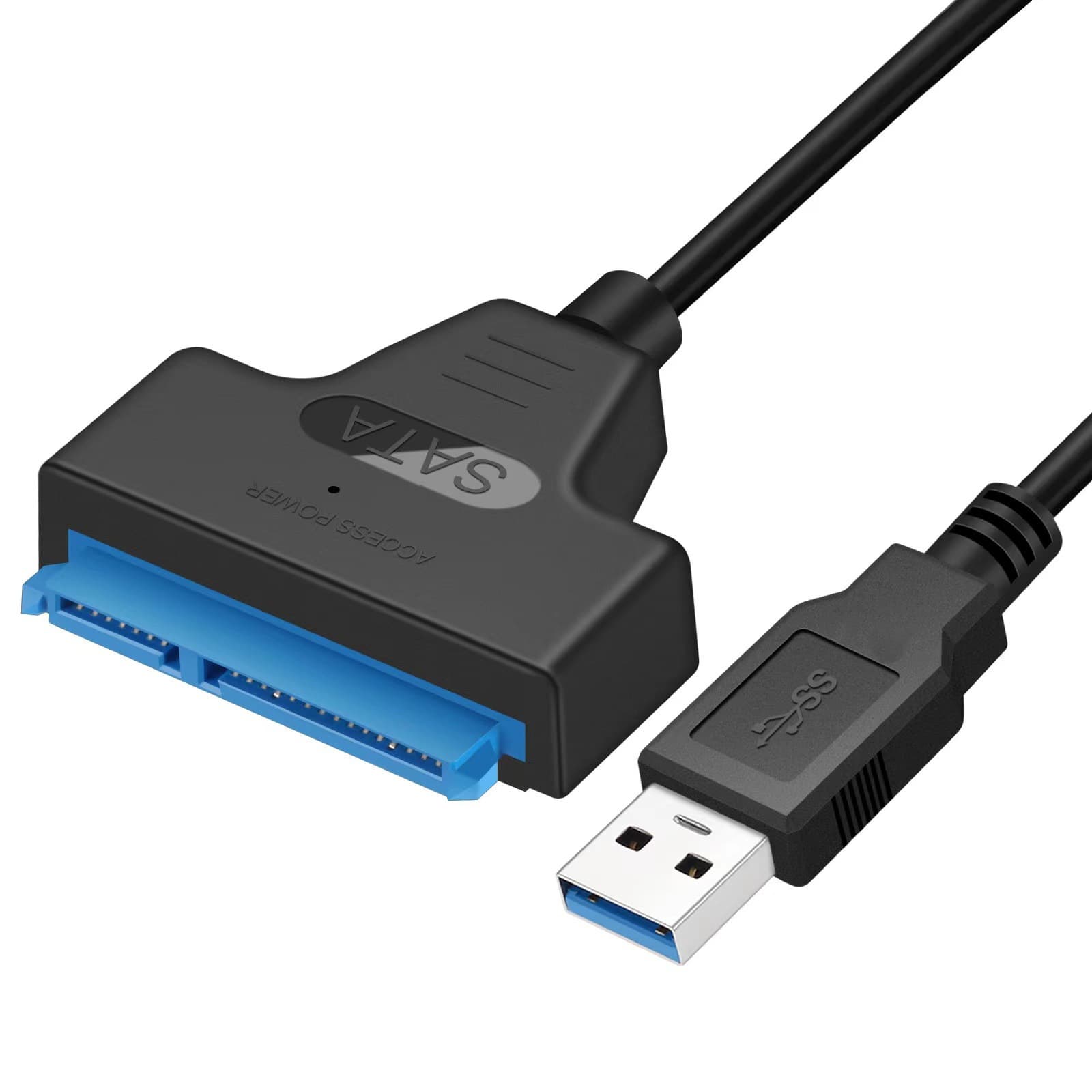 2.5-inch Hard Drive Adapter Cable SATA to USB 3.0/Type-C Compatible with Laptop SSD 7+15 Pin Connector