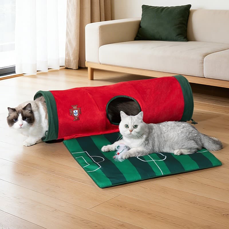 World Cup Tunnel Pet Bed Football Stadium Cat Nest Pet House Open Four Seasons Removable and Washable Cat Toys