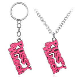 Movie Merch Kill Bill Keychain Pussy Wagon Letter Metal Pendant