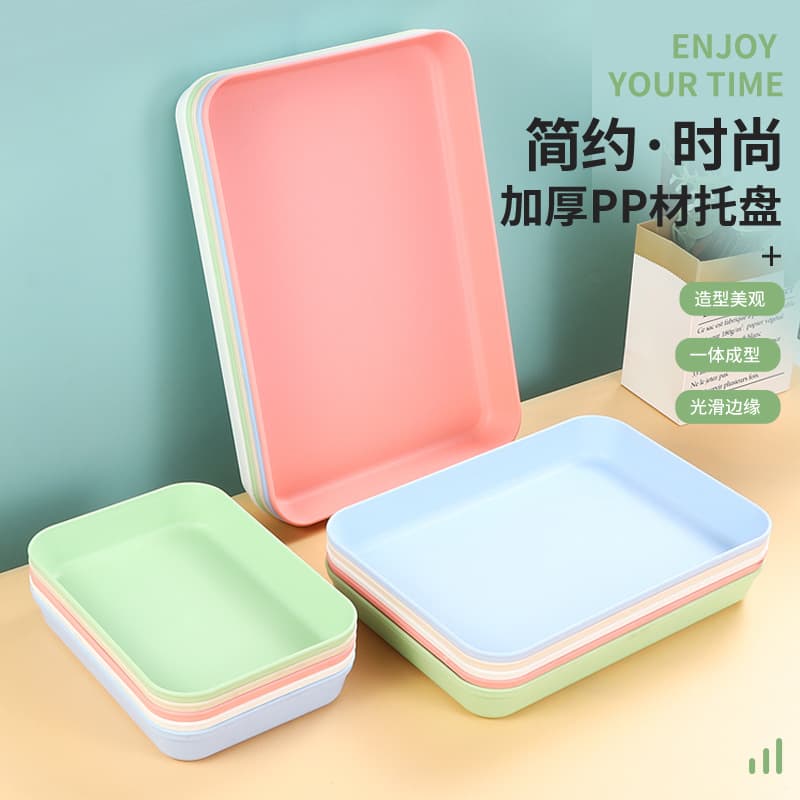 Cross-border Wheat Straw Strawberry Bowl Disposable Bowl Rectangular Cake Tray Household Tea Tray