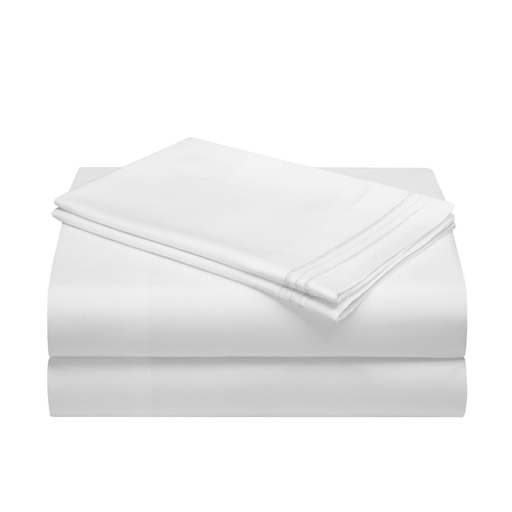Vio 4-Piece Set Amazon Cross-Border Deep Fitted Sheet 4-Piece Set Embroidered Solid Color Bedding Bedsheets