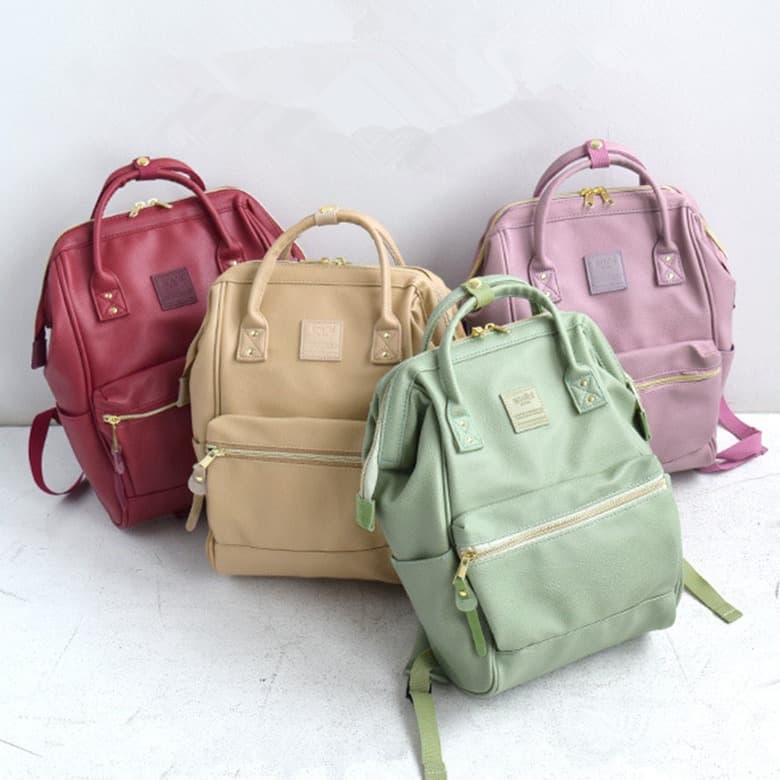 Rakuten Japan Leather Backpack Minimalist Women's College Student Fashion Large Capacity Backpack Middle School Student Bag