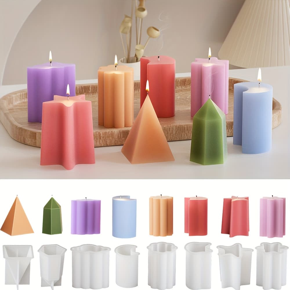 Fat Yaya diy cylinder candle silicone mold square hexagon love cat claw striped plaster mold