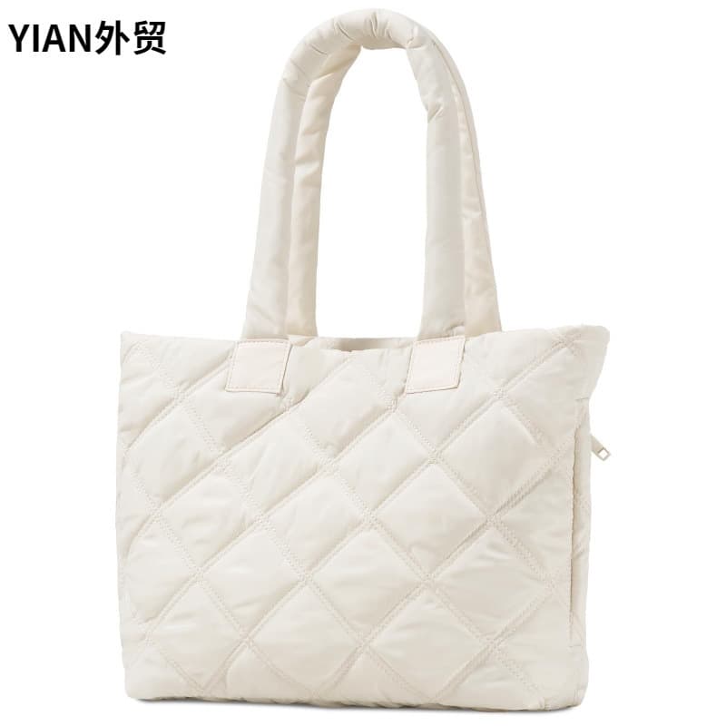 Amazon New Women's Quilted Diamond Pattern Handbag Zipper Tote Down Shoulder Bag