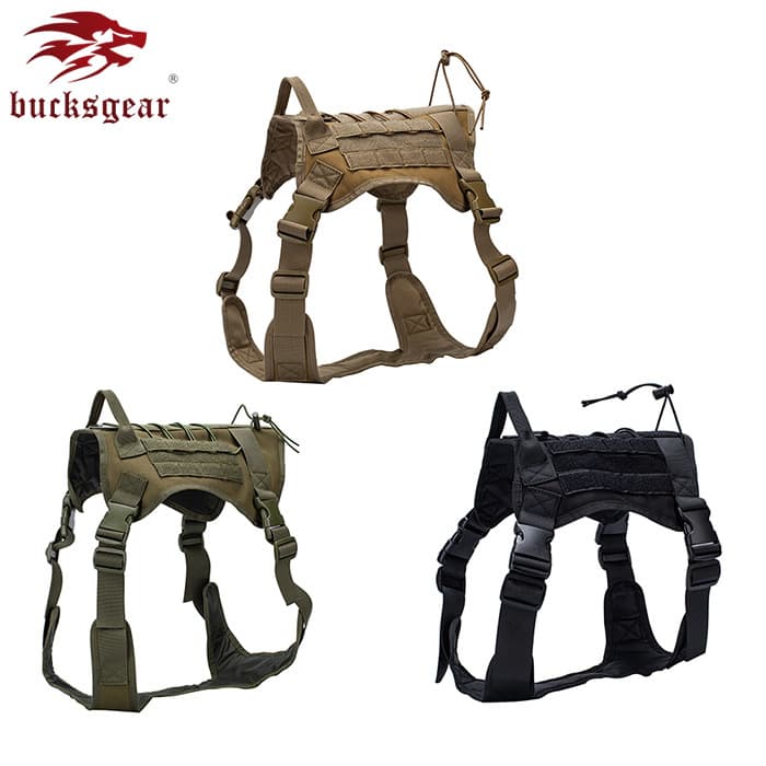 Factory Direct 1000D Tactical Dog Vest Set Full Set Large Medium Dog Vest Working Search and Rescue Dog Vest