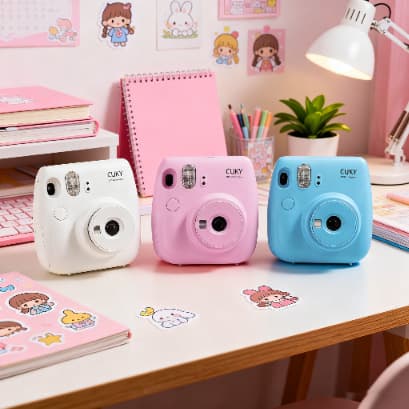 CUKY's delightful instant camera, children's printing camera, instant mini, the same one-time imaging photo paper camera