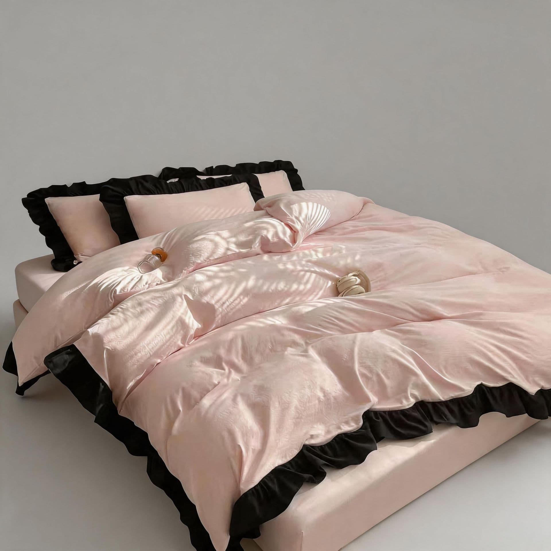 Cross-border Japan Size Ruffle Korean Princess Style Contrast Color 3-Piece Set, Export 4-Piece Set