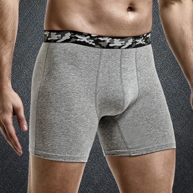Plus Size Men's Underwear Anti-Chafe Cotton Boxer Briefs Sports Fat Pants Running Breathable Youth Underwear