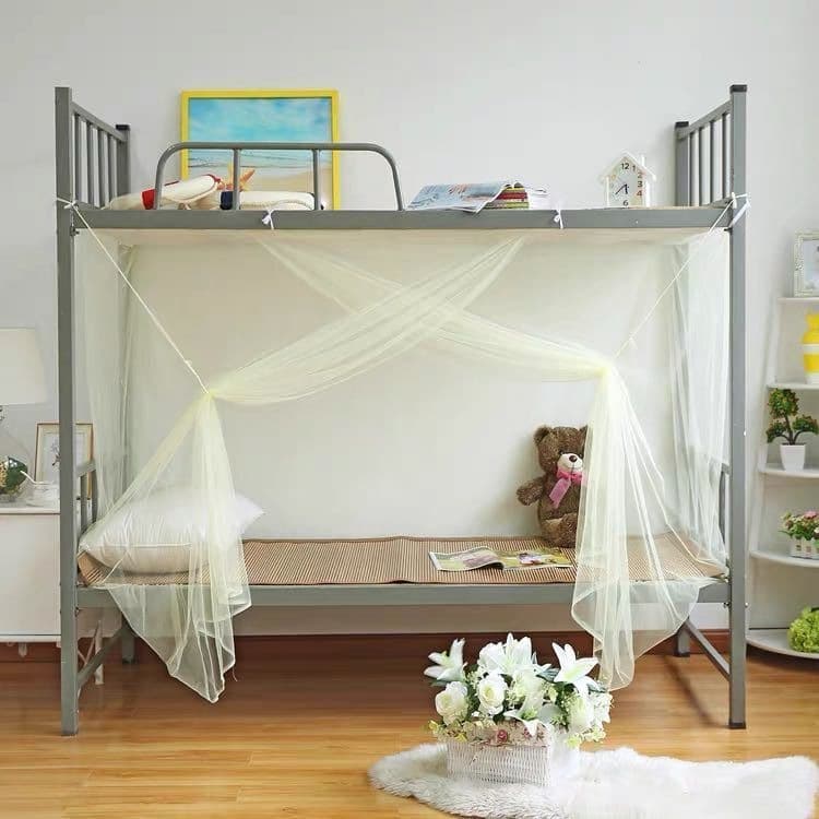 Mosquito Net for Student Bunk Beds, Encrypted Square-Top Design for Dormitory Use, 1.20.9m Single Door 1.5m for Home Use, Single Person Construction Site Use