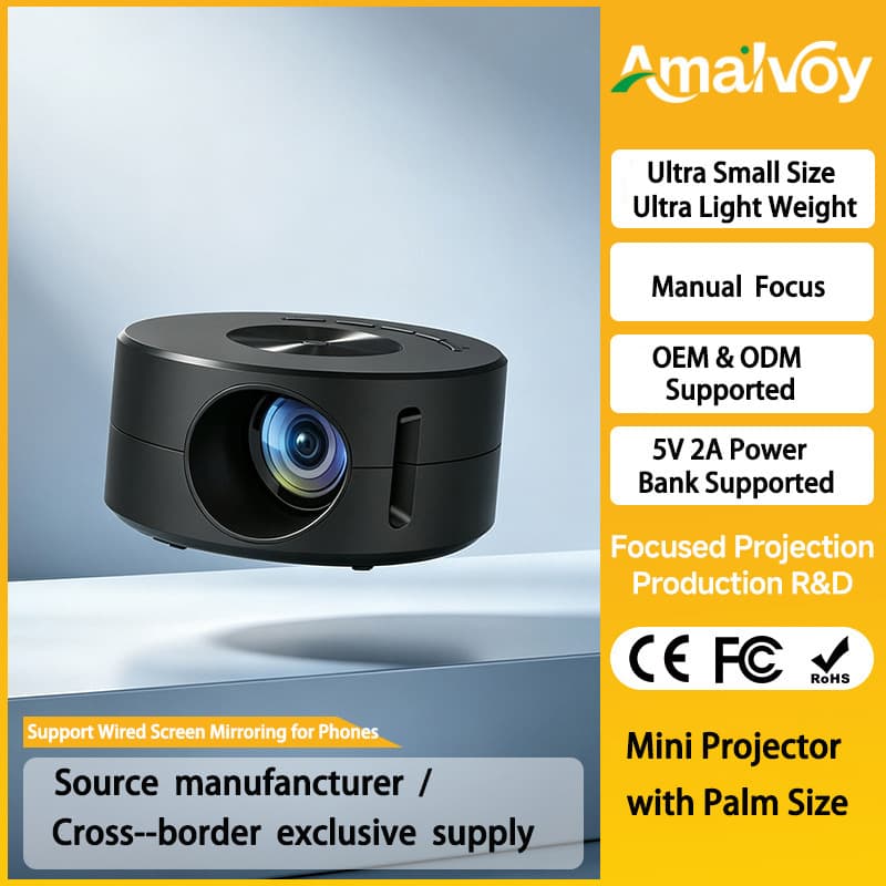 YT200 Projector Smartphone Palm Size Portable Mobile Home HD Smart Projector