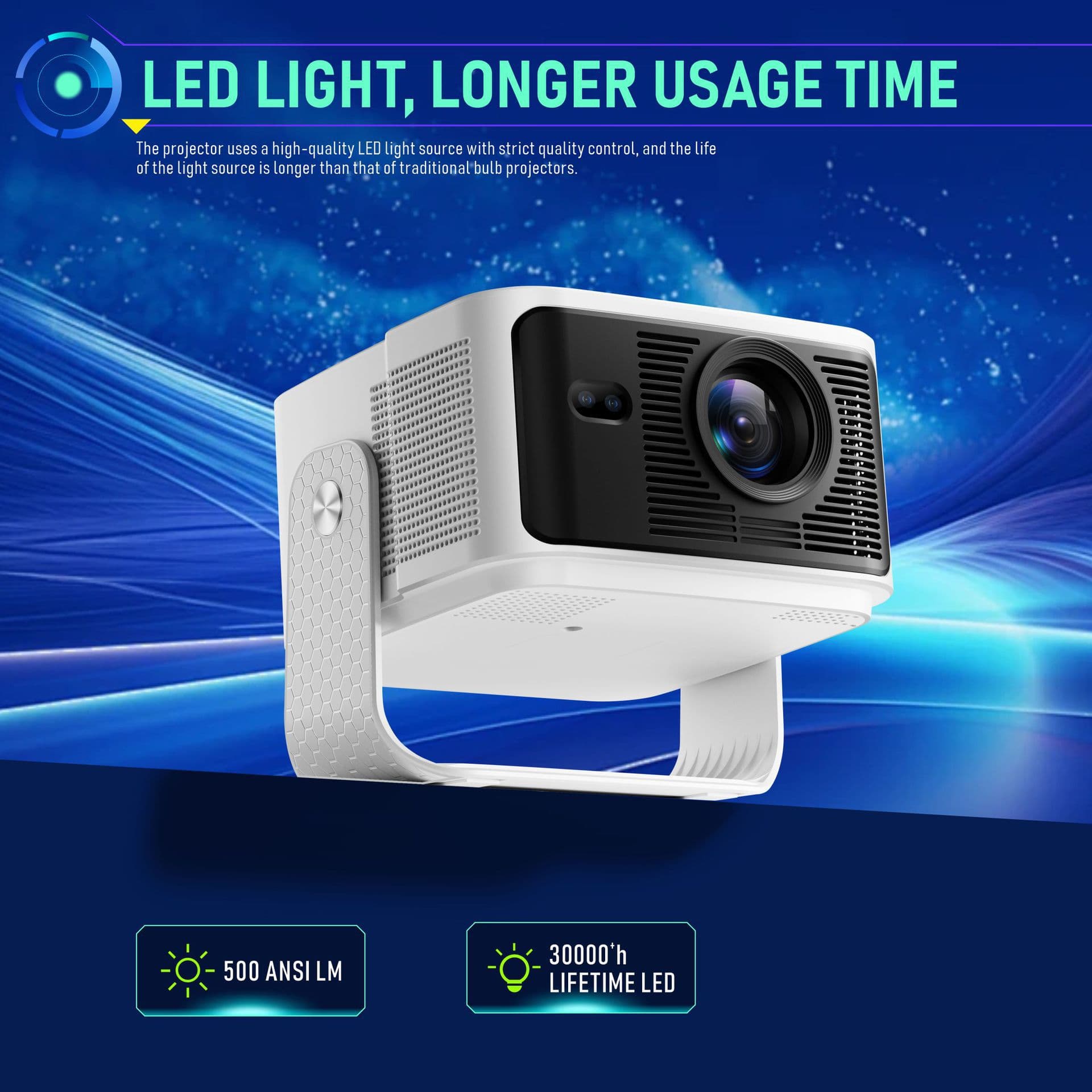 Cross-Border HY350max Projector Home 4K HD Android 14 Wireless Screen Casting Office Business Projector H726