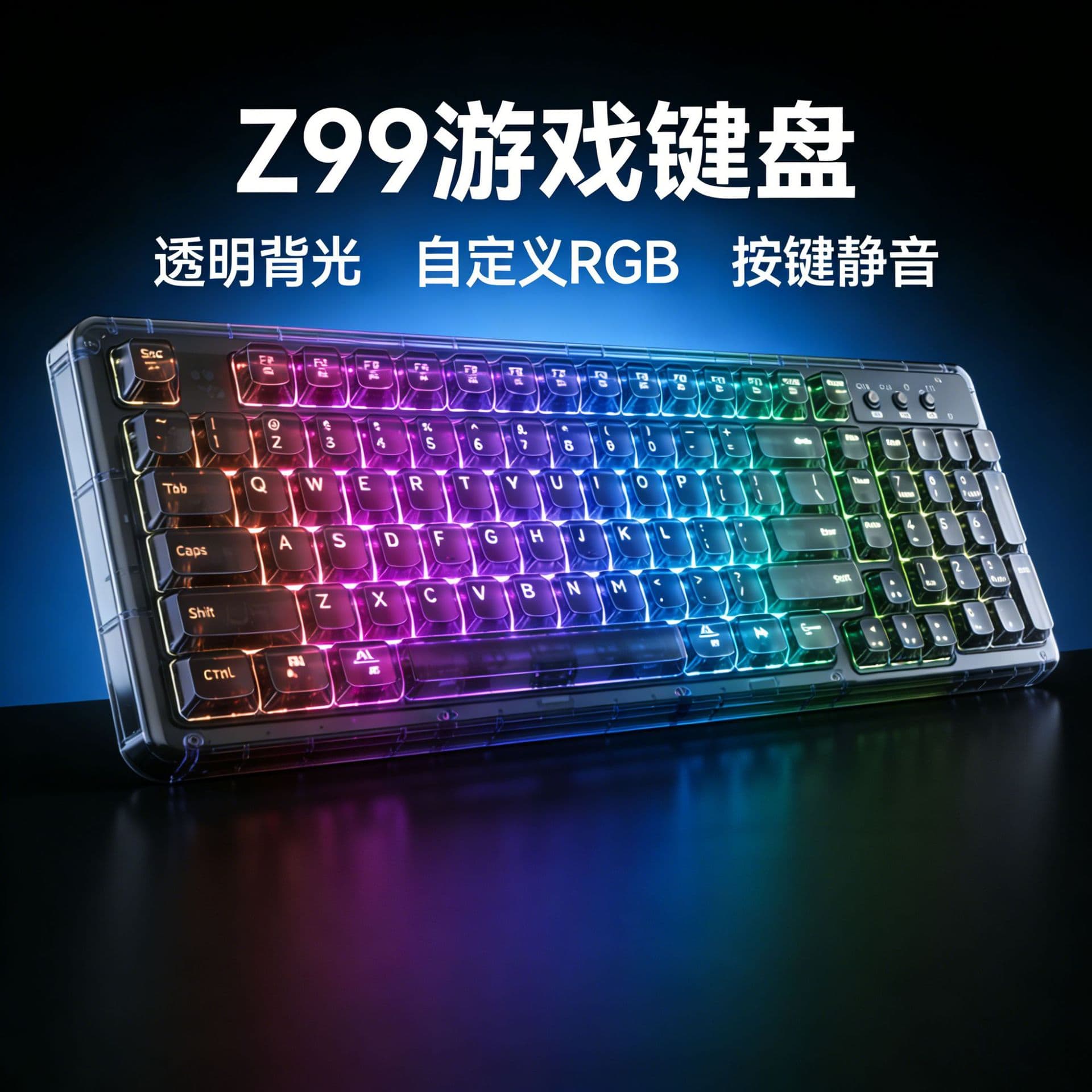Z99 Ice Cube Transparent Wired Gaming Crystal Keyboard and Mouse Set, Mechanical Computer for Men Gaming Office Silent