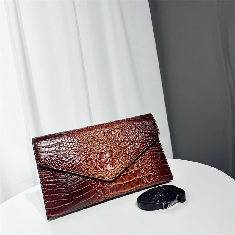 Women's Clutch Bag European American Crocodile Embossed Texture Shoulder Bag Casual Niche Design Commuter Casual Bag