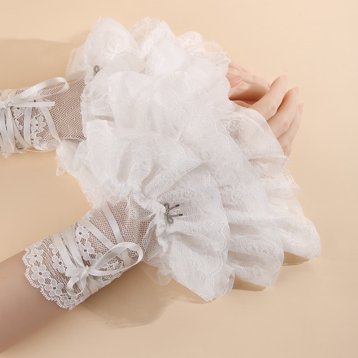 Thin Ice Silk Decorative Sleeve and Leg Covers Super Fairy Lace Fake Sleeves Summer Japanese JK Girl Lolita Ballet