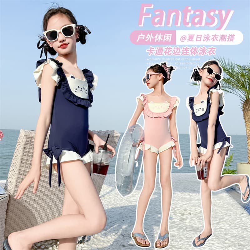 Girls' Strap Swimsuit Summer 2026 New Style Toddler Beach Vacation Swimwear Quick-Dry One-Piece Bathing Suit