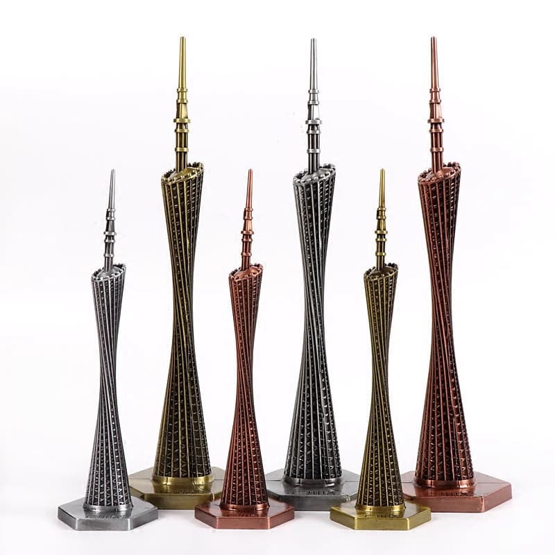 Cross-border landmark building model Guangzhou Tower small waist tourist souvenir metal craft decoration gift ornaments