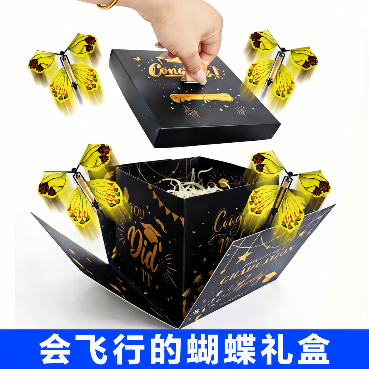Graduation Party Flying Butterfly Box Party Birthday Box Surprise Explosion Gift Halloween Gift Christmas