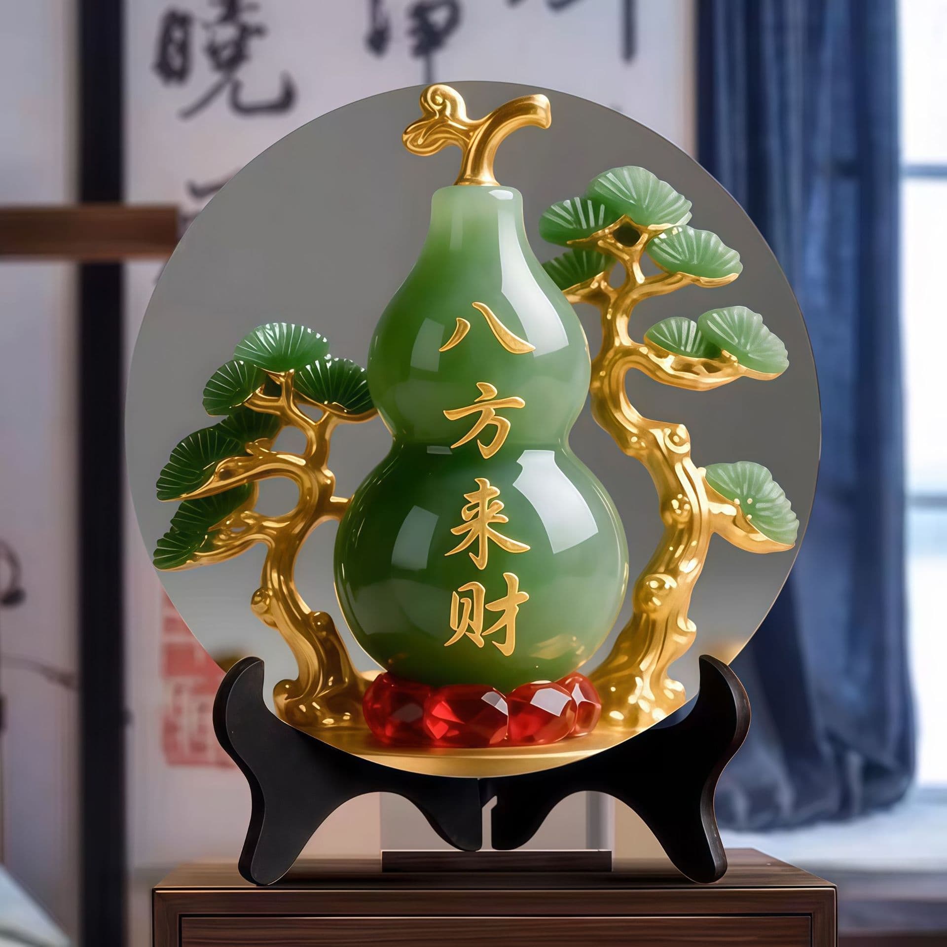 Factory Stock "Everything Goes Well" Decor, Wealth from All Directions Attracting Fortune Small Display Stand, Living Room Decoration for New Home Move-in Wholesale Drop Shipping