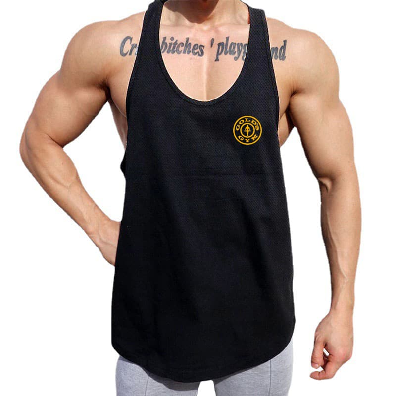 Men's Fitness Vest Muscle Training Workout Tank Top Loose Sleeveless Quick Dry Singlet Fashion