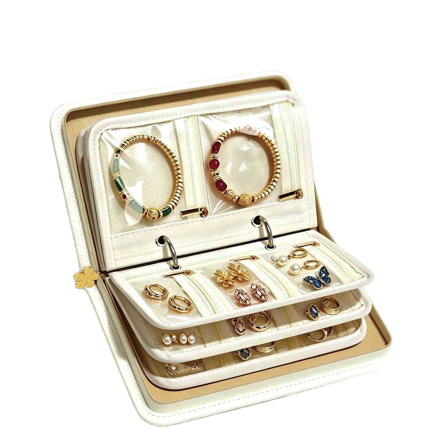 2026 Jewelry Organizer Album Gold Storage Bag Anti-Oxidation Premium Jewelry Box Portable Travel Case