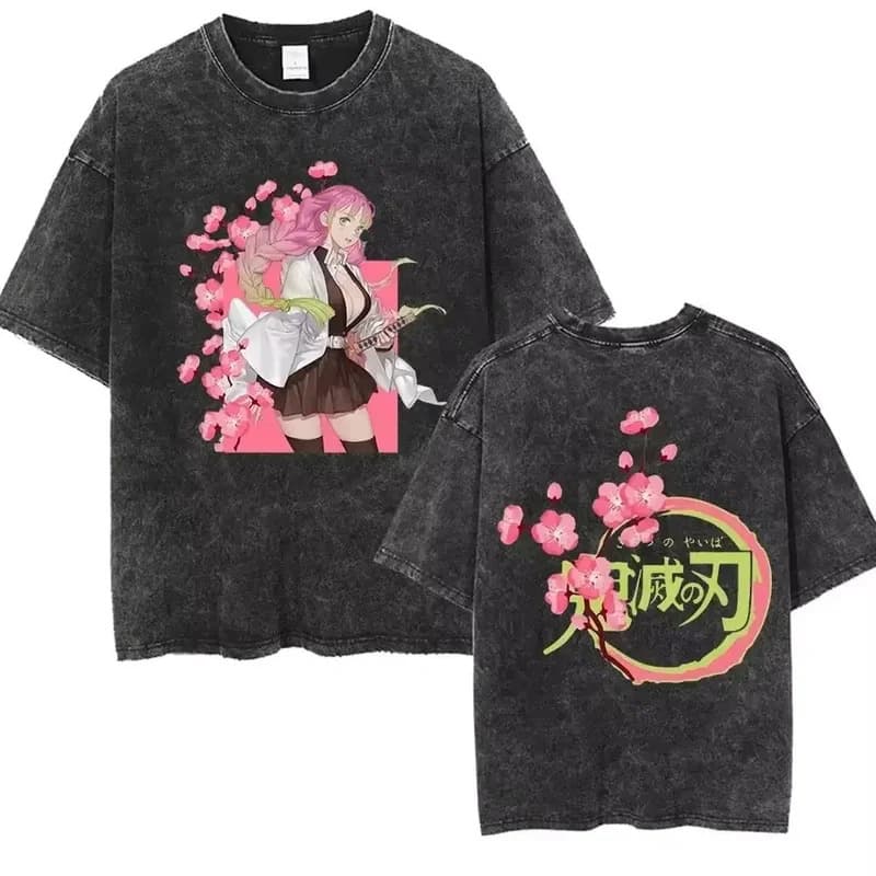 European size cotton Streetwear Harajuku Vintage Anime Demon Slay