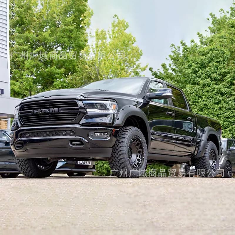 Compatible with DODGE 2019-2024 Ram 1500 Wide Fender Flares with Rivets Wheel Arch Bull Bar Bumper
