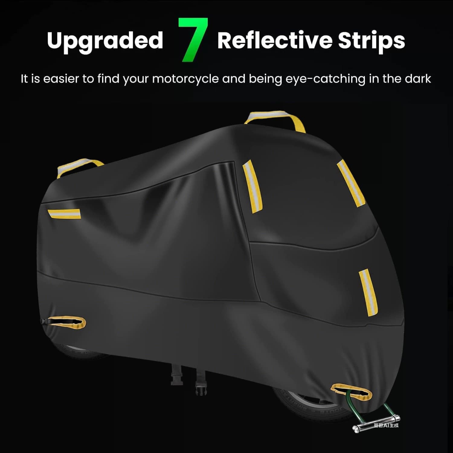 Cross-border In-stock Motorcycle Cover Rainproof UV Protection with Reflective Strips for Amazon, Electric Scooter Cover