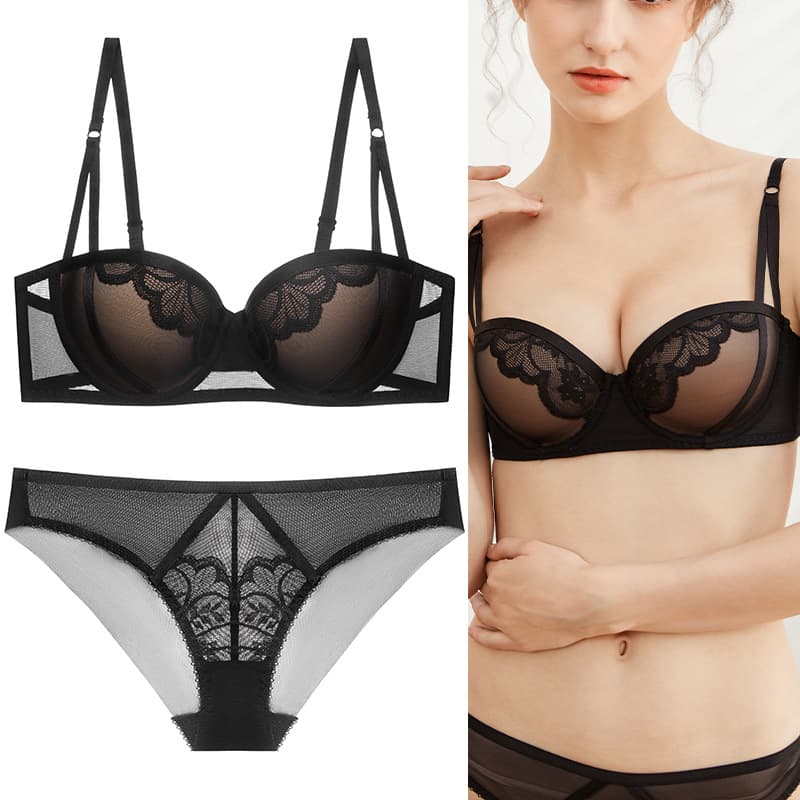 Cross-Border New Design Sexy Lingerie Set High Quality Cotton Push-Up Bra European and American Underwear