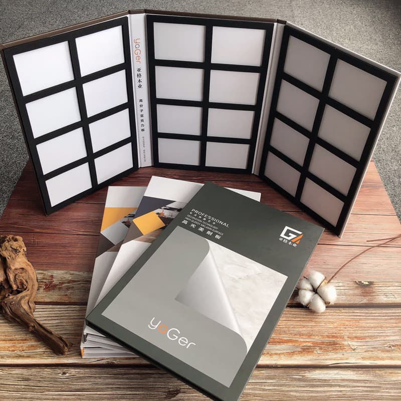 Flip Page Material Color Card Sample Book Color Card Display Book Stock Wood Door Sample Card Home High Gloss Board Sample Book Custom