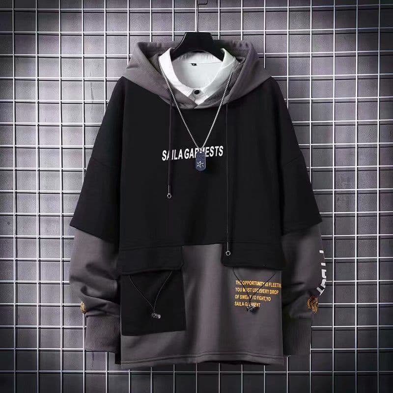 Men's Fleece-Lined Hoodie, Trendy and Stylish Loose Fit, 2022 New Fall and Winter Jacket, Ins Versatile for Students