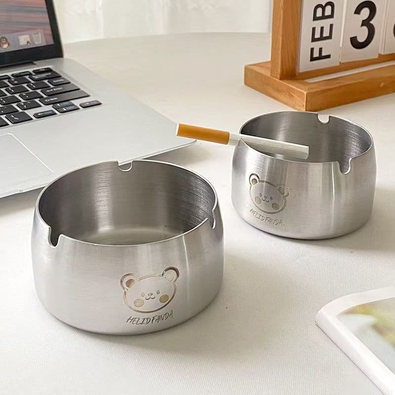 Manufacturer wholesale ashtray stainless steel home living room windproof anti-fall Internet cafe hotel bar commercial ashtray