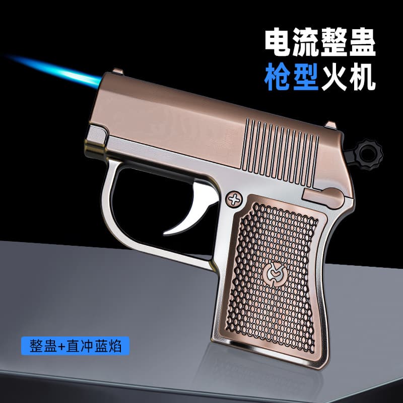 Dropshipping Mini Small Pistol Prank Electric Shock Shocking Toy Lighter Refillable Gag Windproof