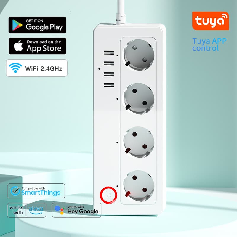 European Standard Power Strip, EU Smart Power Strip, Household Timer Switch, High Power with Dedicated Protector