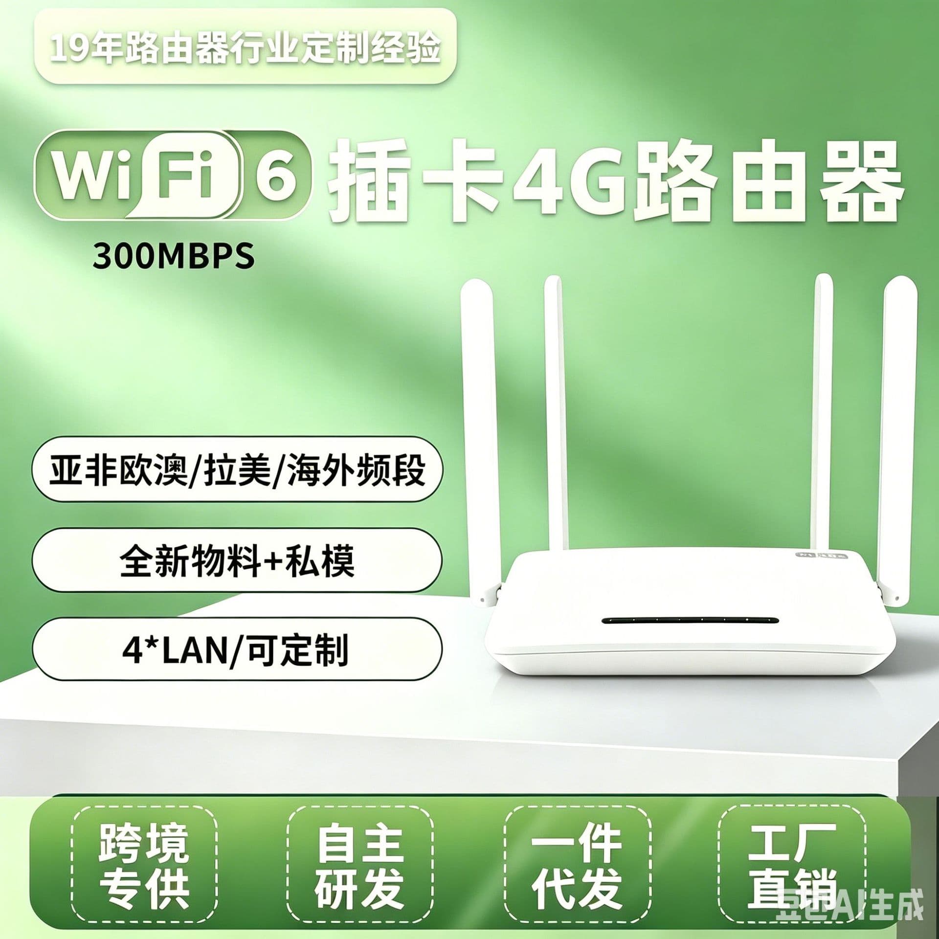 WiFi6 Wireless Router for Home Use with SIM Card Slot, High-Speed Wall-Penetrating Portable WiFi, Factory Direct Wholesale