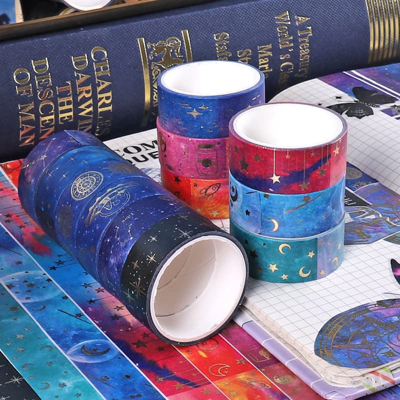 Yida Culture Cross-border Starry Sky Series Hot Stamping Washi Tape DIY Decorative Journal Stickers Creative Life Items