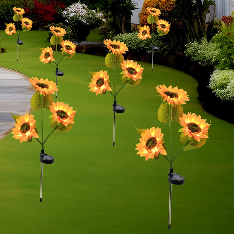 Solar Sunflower Lights - Outdoor Courtyard Villa Balcony Garden Simulated Sunflower Decorative Ground Insert Lawn Night Lights