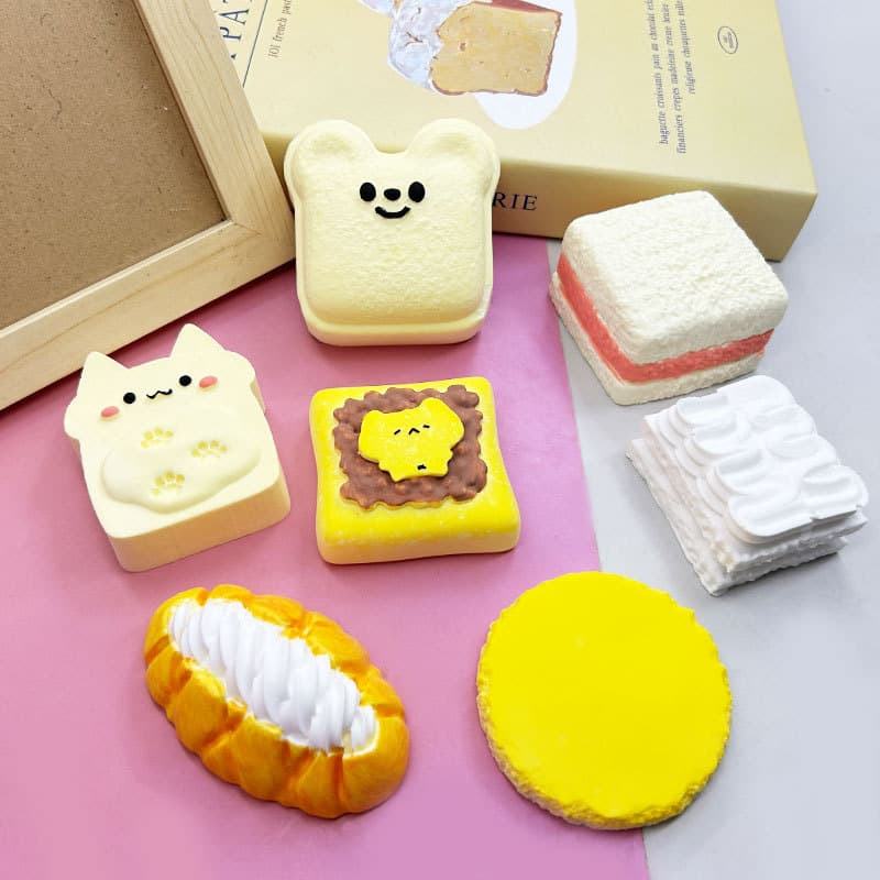 A Variety of Cartoon Pinch Silicone Molds, Kitten Toast, Shiba Inu Cake Cream Baguette Biscuit Bread Dough Molds