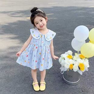 Newborn Fashion Princess Dress, Summer Clothes for Girls, Sleeveless Halo Dress, One-Year-Old Baby Romper