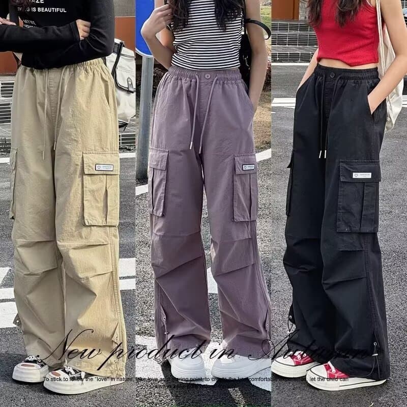 Girls' Big Kid Pants 2024 New Style Teen Girls Casual Loose Fit Cargo Pants Spring Autumn Sport Long Pants Trendy