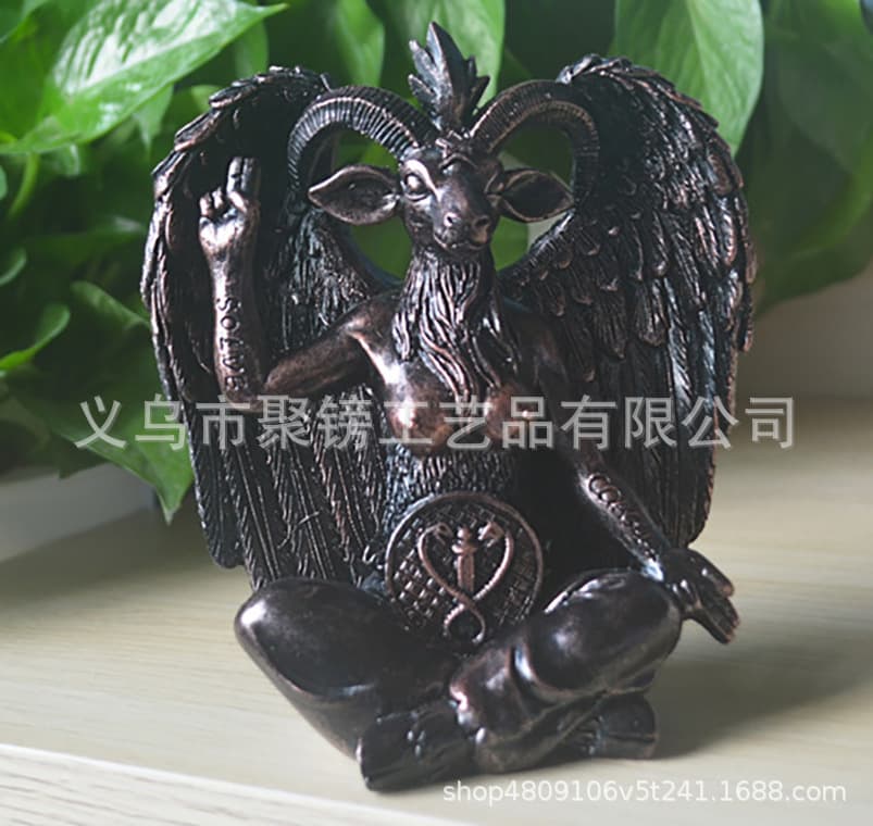 Sabbath Goat Head Demon Baphomet Satan Baphomet Sculpture Resin Craft Ornament