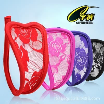 Women's Sexy Erotic Lace Transparent C-String Underwear Men's Women's C-String Invisible Thong Factory Wholesale