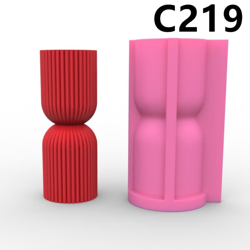 3D Two-Section Vertical Grain Vase Mold Plaster DIY Silicone Mold C219