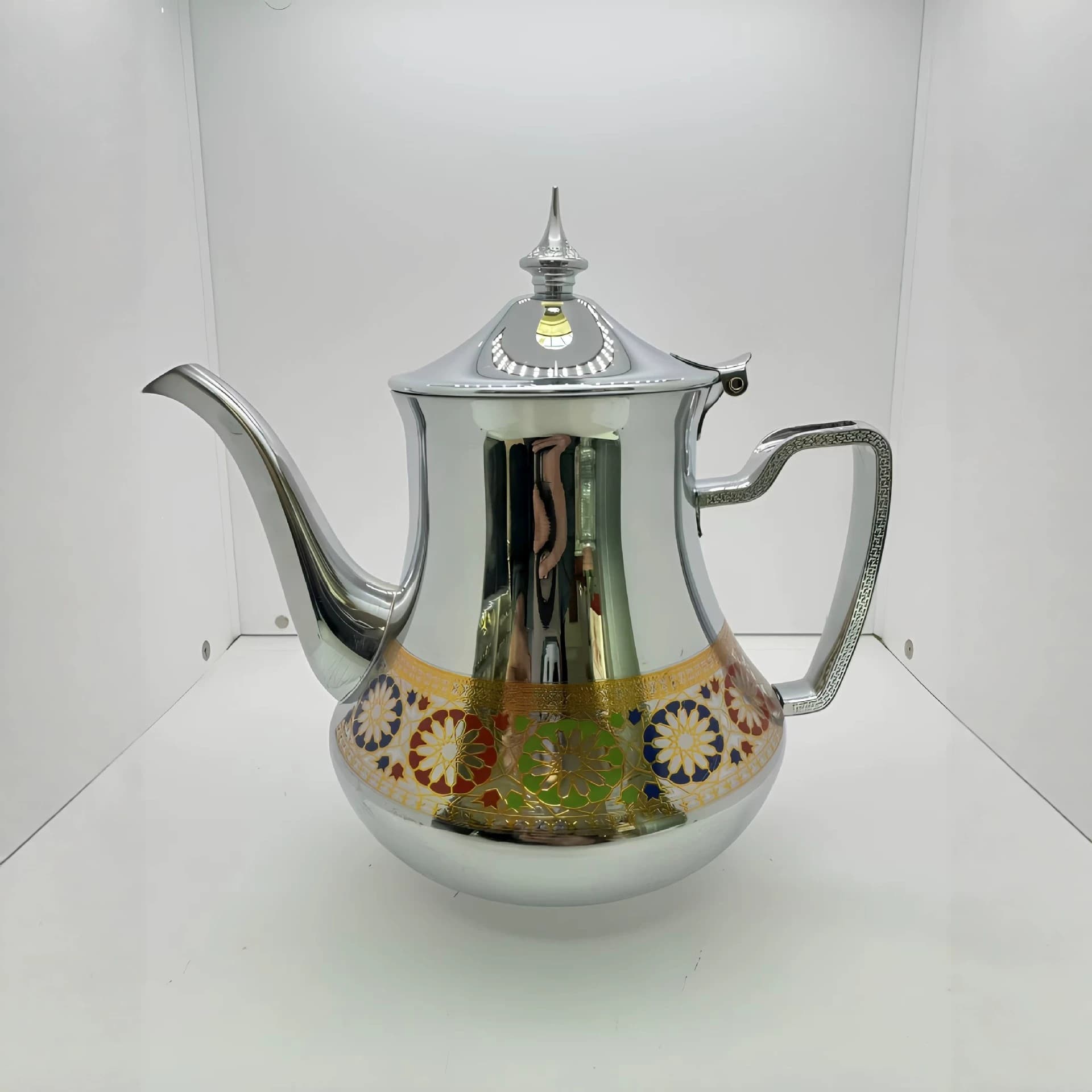 In Stock Cross-Border Stainless Steel Teapot Moroccan Mint Tea Pot Hotel Restaurant Household Kettle
