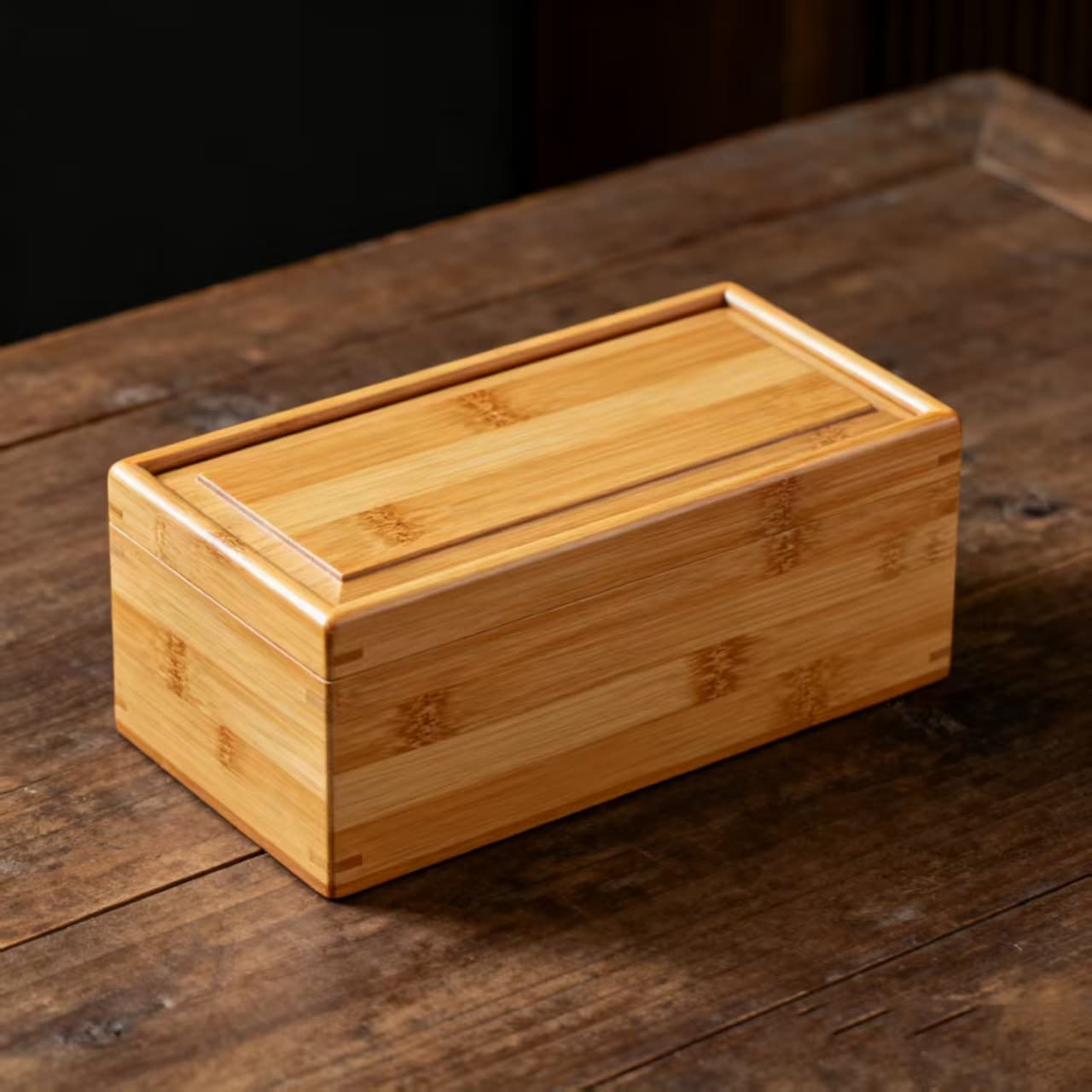 Custom Bamboo Storage Box for Tea and Dried Fruits, Chinese Minimalist Style Desktop Organizer with Logo Option